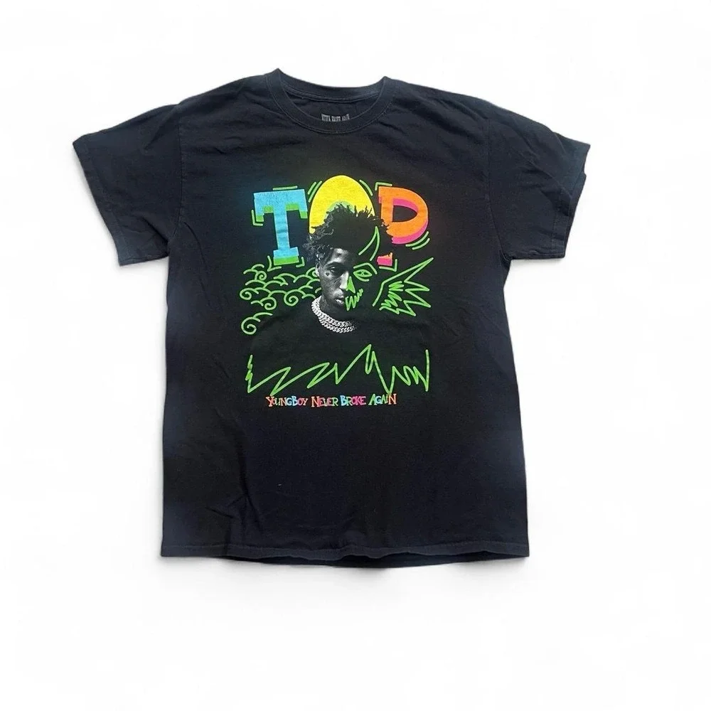 Youngboy Never Broke Again Black Short Sleeve T-Shirt Men's Size Medium Rap